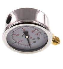0..16 Bar (0..232 psi) Manómetro de glicerina Abajo Acero inoxidable/Latón 63 mm Clase 1.6