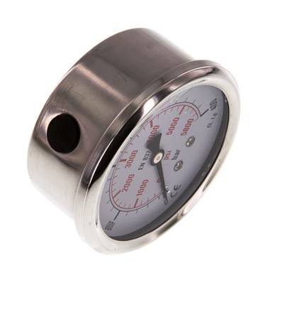 0..400 Bar (0..5802 psi) Manómetro de glicerina Abajo Acero inoxidable/Latón 63 mm Clase 1.6