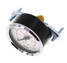 0..40 Bar (0..580 psi) Manómetro de montaje en panel Acero/Latón 63 mm Clase 2.5 (Soporte)