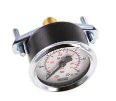 0..60 Bar (0..870 psi) Manómetro de montaje en panel Acero/Latón 50 mm Clase 2.5 (Soporte)