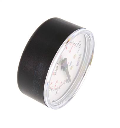 Manómetro de presión por debajo de plástico / latón 63 mm Clase 2.5