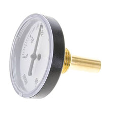0 a +60°C Termómetro bimetálico de plástico Gabinete de 63mm Vástago de 40mm con termopozo