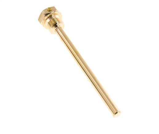Termopozo de aleación de cobre G de 1/2 pulgada fijado con pernos para vástago de 160 mm máx. 160°C y 6 barras