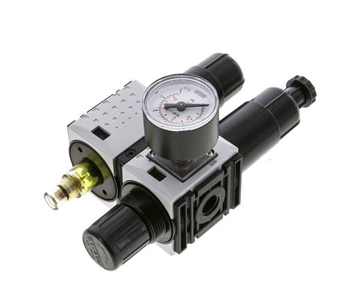 FRL 2 Partes G1/4'' 800l/min 0.2-4.0bar/3-58psi Semi-Auto 40 mm Manómetro Metal Futura 0