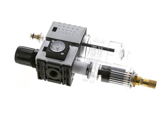 FRL 2 Partes G1/4'' 800l/min 0.5-8.0bar/7-116psi Auto Policarbonato Futura 0