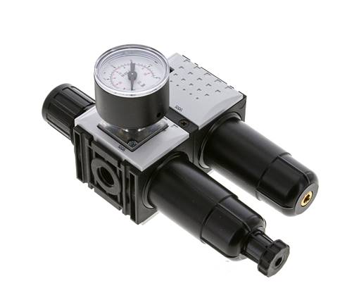 FRL 2 Partes G1/4'' 800l/min 0.2-4.0bar/3-58psi Semi-Auto 40 mm Manómetro Metal Futura 0