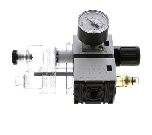 FRL 2 Partes G1/4'' 800l/min 0.2-4.0bar/3-58psi Semi-Auto 40 mm Manómetro Policarbonato Futura 0