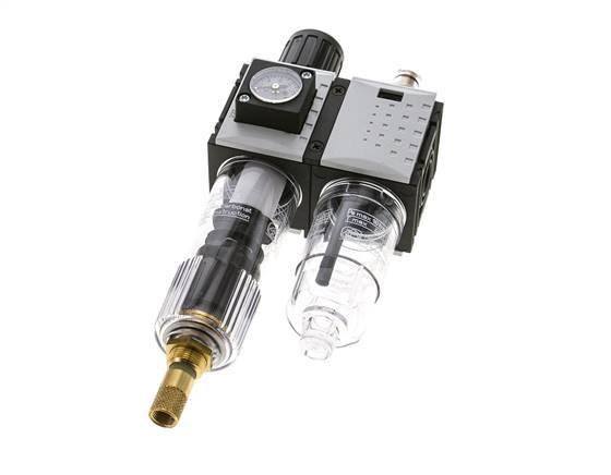 FRL 2 Partes G1/4'' 800l/min 0.5-8.0bar/7-116psi Auto Policarbonato Futura 0