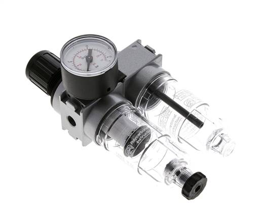 FRL 2 Partes G1/8'' 700l/min 0.5-10.0bar/7-145psi Semi-Auto 40 mm Manómetro Policarbonato Multifix 0
