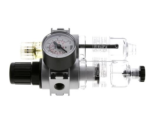FRL 2 Partes G1/4'' 700l/min 0.2-6.0bar/3-87psi Semi-Auto 40 mm Manómetro Policarbonato Multifix 0