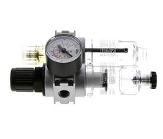 FRL 2 Partes G1/4'' 700l/min 0.2-6.0bar/3-87psi Semi-Auto 40 mm Manómetro Policarbonato Multifix 0
