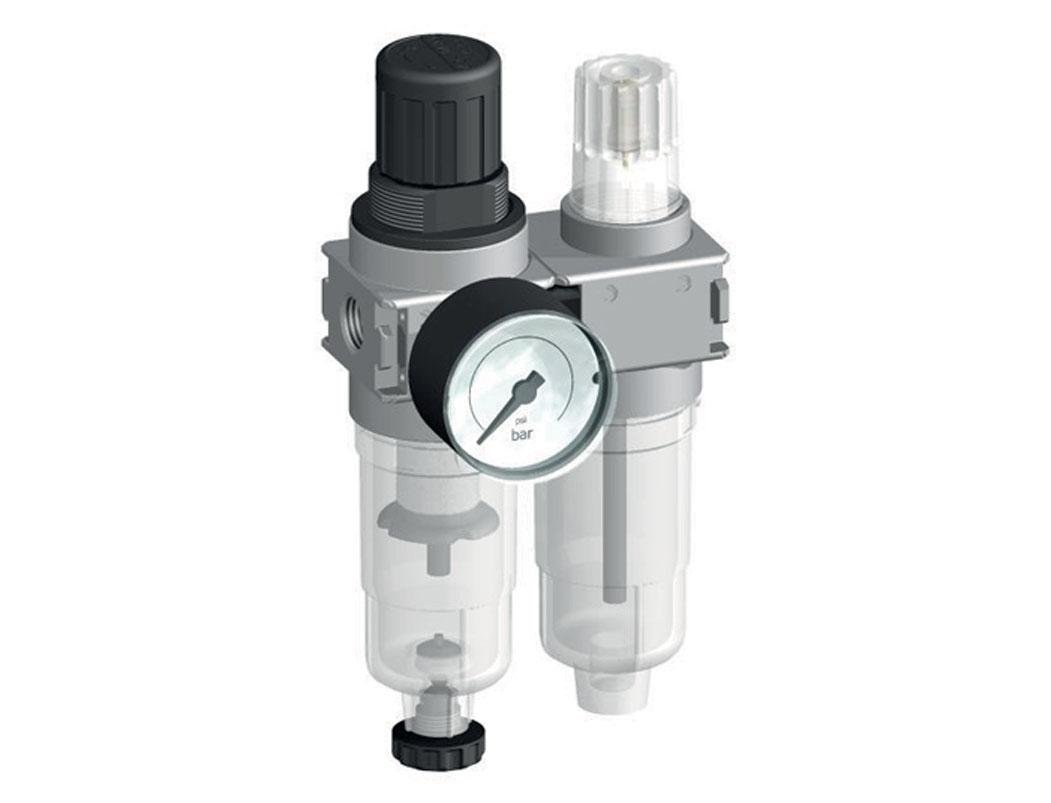 FRL 2 Partes G1/4'' 700l/min 0.5-10.0bar/7-145psi Semi-Auto 40 mm Manómetro Metal Multifix 0