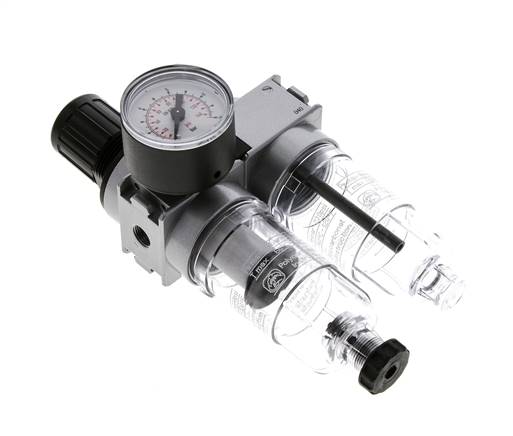 FRL 2 Partes G1/8'' 700l/min 0.2-6.0bar/3-87psi Semi-Auto 40 mm Manómetro Policarbonato Multifix 0