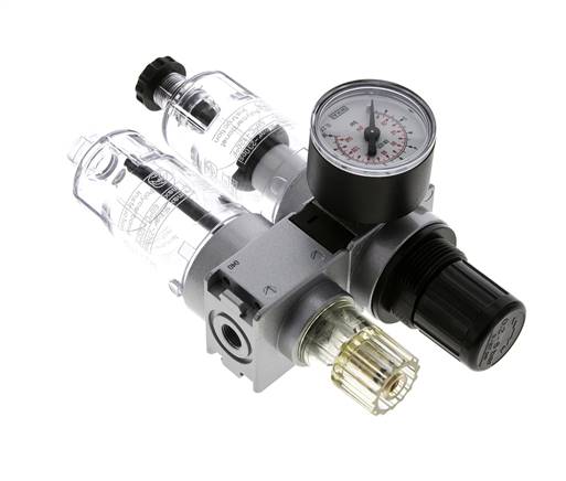 FRL 2 Partes G1/8'' 700l/min 0.2-6.0bar/3-87psi Semi-Auto 40 mm Manómetro Policarbonato Multifix 0