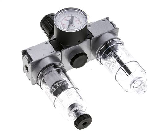 FRL 3 Partes G1/8'' 750l/min 0.5-10.0bar/7-145psi Semi-Auto 40 mm Manómetro Policarbonato Multifix 0