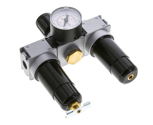 FRL 3 Partes G1/4'' 750l/min 0.5-10.0bar/7-145psi Semi-Auto 40 mm Manómetro Metal Multifix 0