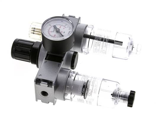 FRL 3 Partes G1/8'' 750l/min 0.5-10.0bar/7-145psi Semi-Auto 40 mm Manómetro Policarbonato Multifix 0