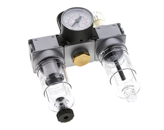 FRL 3 Partes G1/8'' 750l/min 0.2-6.0bar/3-87psi Semi-Auto 40 mm Manómetro Policarbonato Multifix 0