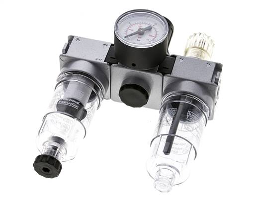 FRL 3 Partes G1/8'' 750l/min 0.5-10.0bar/7-145psi Semi-Auto 40 mm Manómetro Policarbonato Multifix 0
