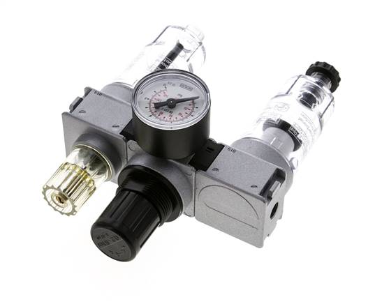 FRL 3 Partes G1/8'' 750l/min 0.2-6.0bar/3-87psi Semi-Auto 40 mm Manómetro Policarbonato Multifix 0