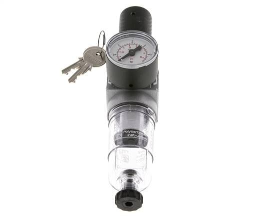 Filtro-regulador G1/8'' 1450l/min 0,1-3,0bar/1-44psi Manómetro de 40 mm Bloqueo de cilindro Multifix 0