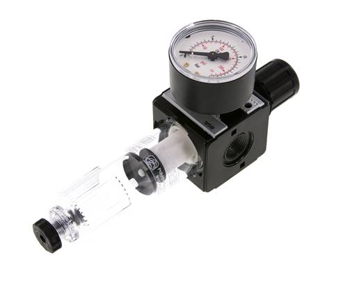 Filtro-regulador G3/8'' 1600l/min 0.5-10.0bar/7-145psi Semi-Auto Policarbonato Multifix 1