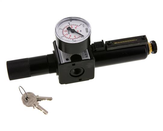 Filtro regulador G1/4'' 1600l/min 0,5-16,0bar/7-232psi Bloqueo de cilindro Multifix 1