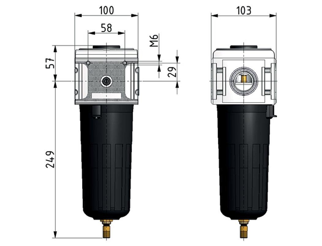 Microfiltro 0.01micrones G3/4'' 2600l/min Auto Metal Multifix 5