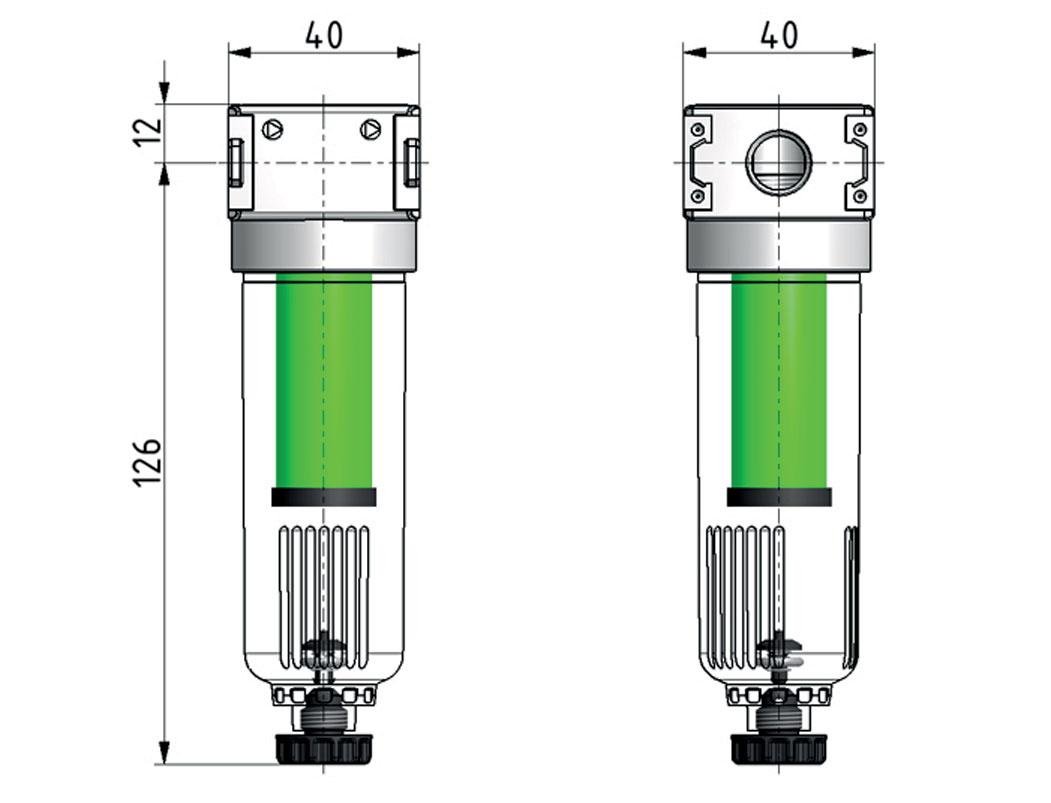 Microfiltro 0.01micrones G1/4'' 450l/min Auto Policarbonato Multifix 0