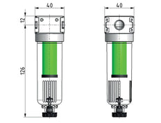 Microfiltro 0.01micrones G1/4'' 450l/min Auto Policarbonato Multifix 0