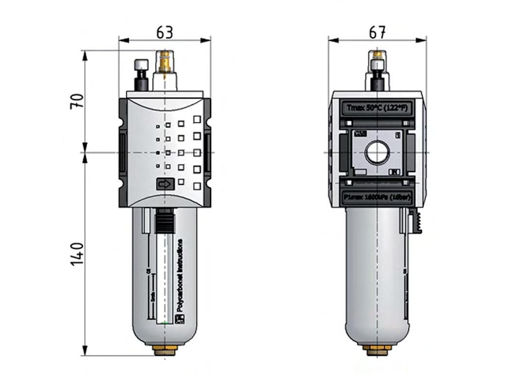 Lubricador G1/2'' de policarbonato Futura 2