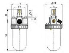 Lubricador G1/2'' Policarbonato Estándar 2