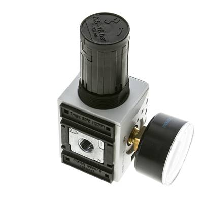 Regulador de presión de precisión para montaje de colector G1/4'' 2000l/min 0.5-16.0bar/7-232psi PA Futura 1