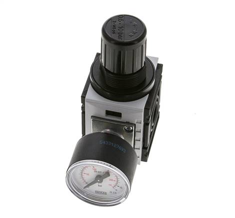 Regulador de presión para conjunto de colector G1/4'' 1000l/min 0,5-10,0bar/7-145psi Manómetro de 40 mm Futura 0