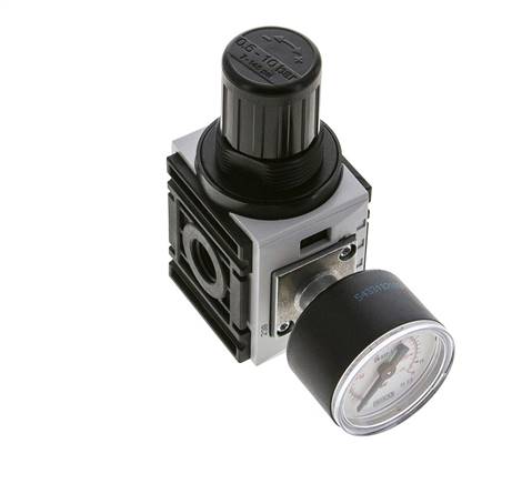 Regulador de presión para conjunto de colector G1/4'' 1000l/min 0,5-10,0bar/7-145psi Manómetro de 40 mm Futura 0