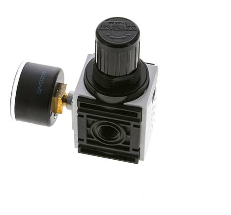 Regulador de presión para conjunto de colector G1/4'' 1000l/min 0,5-10,0bar/7-145psi Manómetro de 40 mm Futura 0