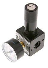 Regulador de presión de precisión G1/4'' 2100l/min 0.1-3.0bar/1-44psi Cilindro de fundición de zinc con cerradura Multifix 1