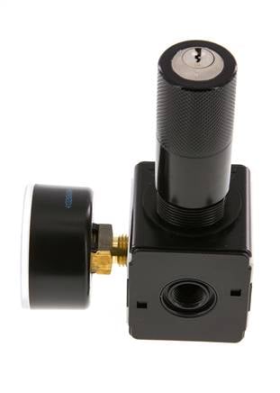 Regulador de presión de precisión G1/4'' 2100l/min 0.2-6.0bar/3-87psi Cilindro de fundición de zinc con cerradura Multifix 1