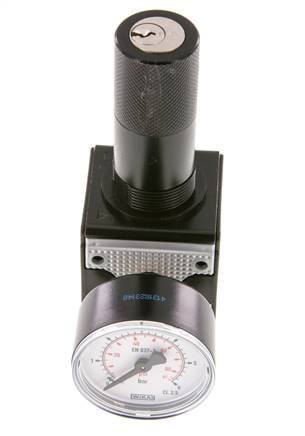 Regulador de presión de precisión G1/4'' 2100l/min 0.1-3.0bar/1-44psi Cilindro de fundición de zinc con cerradura Multifix 1