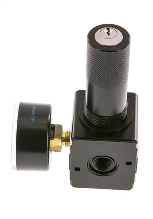 Regulador de presión de precisión G1/4'' 2100l/min 0.1-3.0bar/1-44psi Cilindro de fundición de zinc con cerradura Multifix 1