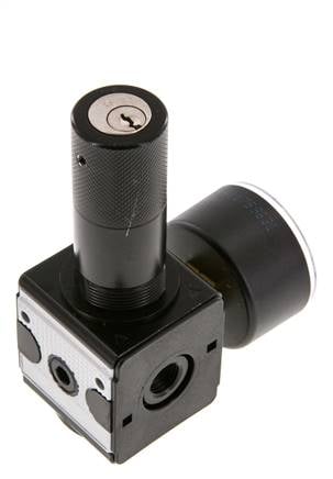 Regulador de presión de precisión G1/4'' 2100l/min 0.5-10.0bar/7-145psi Cilindro de fundición de zinc con cerradura Multifix 1
