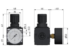 Regulador de presión G3/8'' 2100l/min 0,1-3,0bar/1-44psi Multifix 1