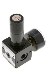 Regulador de presión G1/4'' 2100l/min 0.5-16.0bar/7-232psi Cilindro de fundición de zinc con bloqueo Multifix 1
