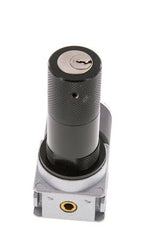 Regulador de presión G1/4'' 1450l/min 0.5-10.0bar/7-145psi de fundición de zinc con manómetro de 40 mm y cierre de cilindro Multifix 0