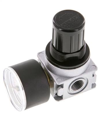 Regulador de presión G1/4'' 1450l/min 0.1-3.0bar/1-44psi de fundición de zinc con manómetro de 40 mm Multifix 0