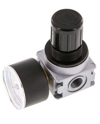 Regulador de presión G1/4'' 1450l/min 0.5-10.0bar/7-145psi de fundición de zinc con manómetro de 40 mm Multifix 0