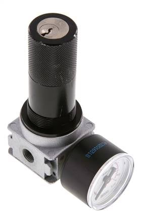 Regulador de presión G1/8'' 1450l/min 0,5-10,0bar/7-145psi Manómetro de 40 mm Cylinder Lock Multifix 0