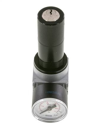 Regulador de presión G1/4'' 1450l/min 0.5-10.0bar/7-145psi Cilindro de fundición de zinc con cerradura E-11 Multifix 0