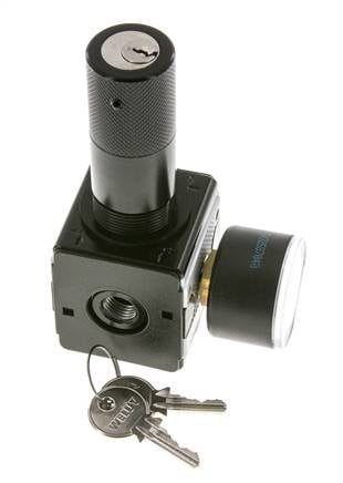 Regulador de presión para ensamblaje de colector G1/4'' 2250l/min 0.5-10.0bar/7-145psi Fundición de zinc 40 mm Manómetro Multifix 1