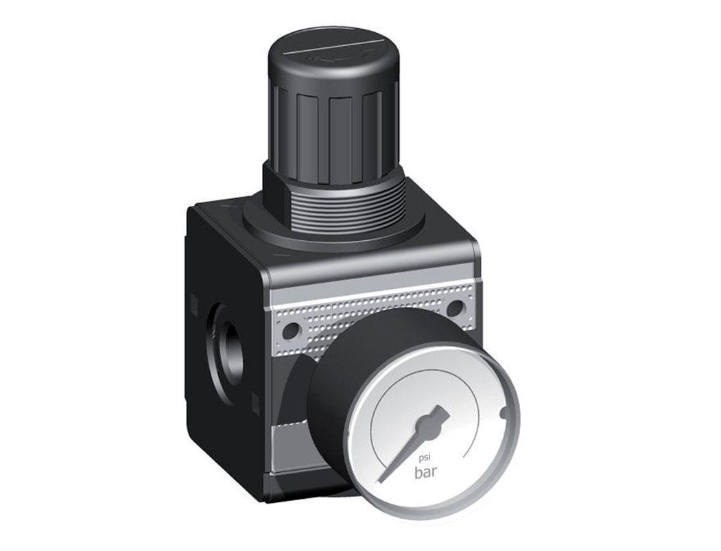Regulador de presión para ensamblaje de colector G1/4'' 2250l/min 0.1-3.0bar/1-44psi Fundición de zinc 40 mm Manómetro Multifix 1
